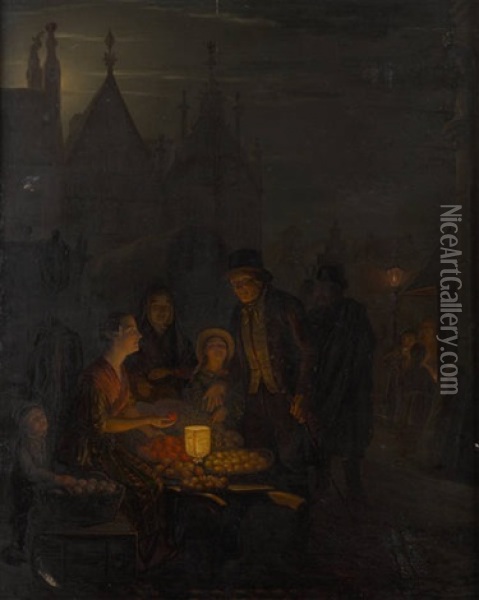 Le Marche Nocturne Oil Painting - Willem Thans