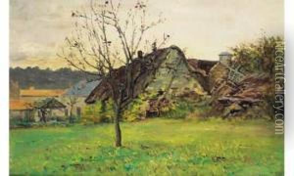 ferme Bretonne Oil Painting - Jean-Charles Cazin