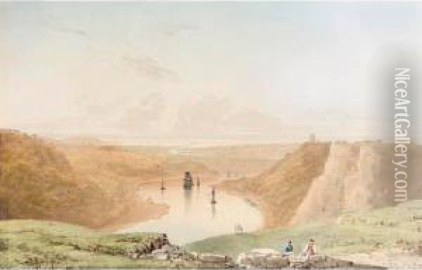 The Avon Gorge From Clifton Down, Looking Towards The Severn Estuary Oil Painting - Francis Danby