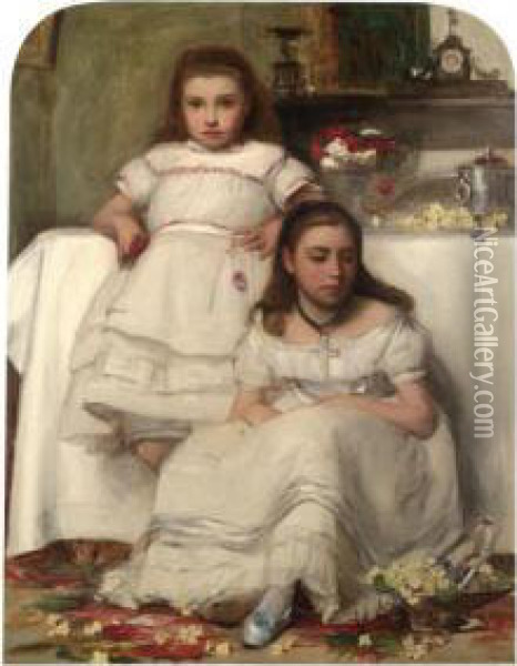 Sisters Oil Painting - Frank Holl