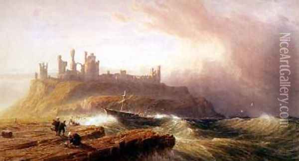 Dunstanburgh Castle Northumberland Oil Painting - John Mogford