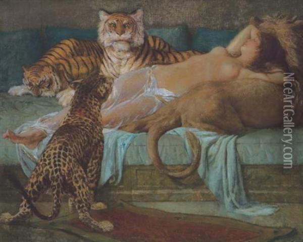 ''circe'' Oil Painting - George Willoughby Maynard