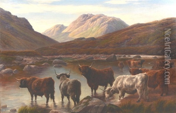 A Warm Morning, Glen Etive Argyleshire Oil Painting - Charles Jones