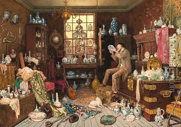 The Old Curiosity Shop Oil Painting - Myles Birket Foster