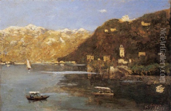 Lago Di Bellagio Oil Painting - Luigi Bertelli
