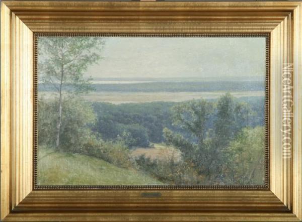 A View Over A Hilly Landscape Oil Painting - Peder Knudsen