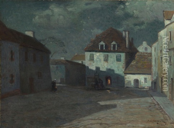 The Village Of Conques Oil Painting - Alexei Vasilievitch Hanzen