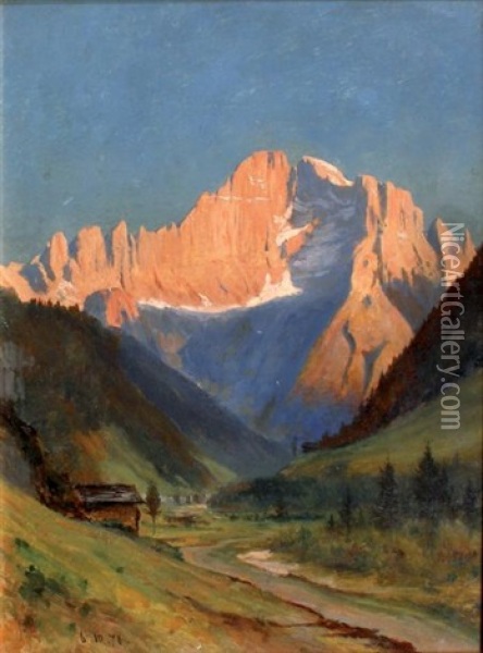 Paysage Alpestre, Sommet Des Alpes Oil Painting - Gabriel Loppe