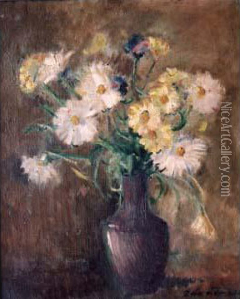 Bouquet De Marguerittes Oil Painting - Czeslaw Zawadzinski