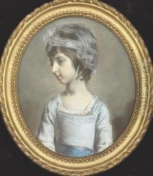 Portrait Of A Young Girl Oil Painting - Hugh Douglas Hamilton