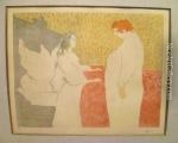 Femme Au Lit Au Petit Lever Oil Painting - Henri De Toulouse-Lautrec
