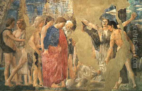 The Death of Adam, detail of Adam's Burial Oil Painting - Piero della Francesca