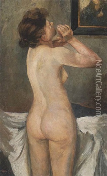 Weiblicher Ruckenakt Oil Painting - Ludwig Mueller-Cornelius