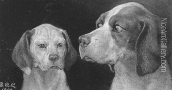 Hundeportraits Oil Painting - Gustav Adolf Clemens