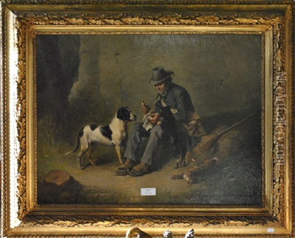 La Halte Du Chasseur Oil Painting - Ludwig Knaus