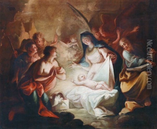 Geburt Christi - Nativita Oil Painting - Francesco Conti