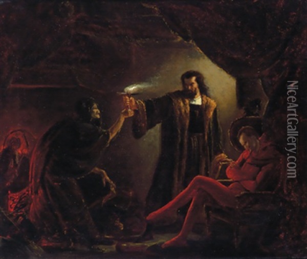 Faust Und Mephisto In Der Hexenkuche Oil Painting - Carl Thiel