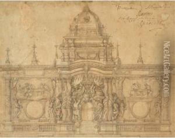 A Design For A Tabernacle For 
The Chapel Of The Blessed Sacramentin The Cathedral At Toulon Oil Painting - Pierre Puget