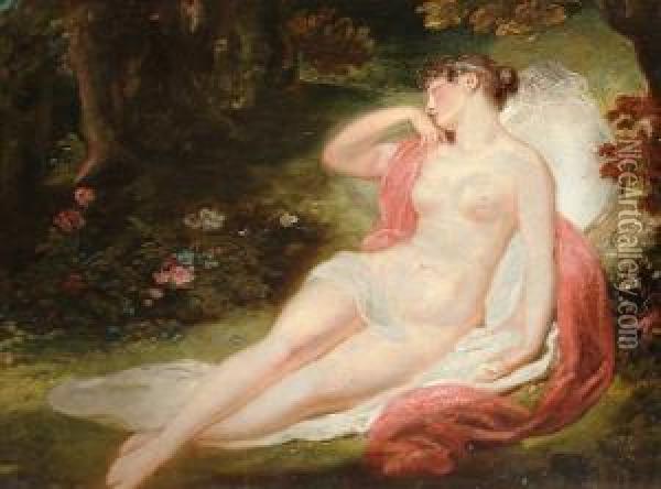 Reclining Nude In A Woodland Clearing Oil Painting - William Edward Frost