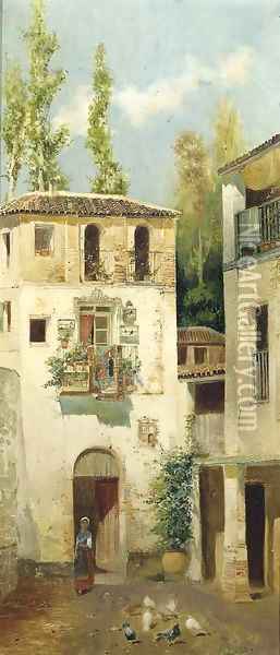 Sevilla - by the Spanish house Oil Painting - Jose Maria Jardines