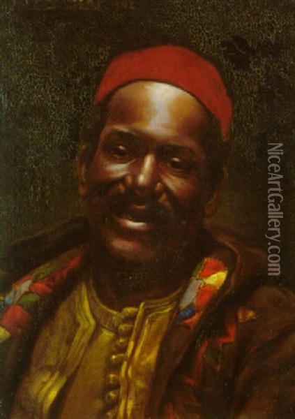 Portrait D'homme Souriant Oil Painting - Jose Silbert