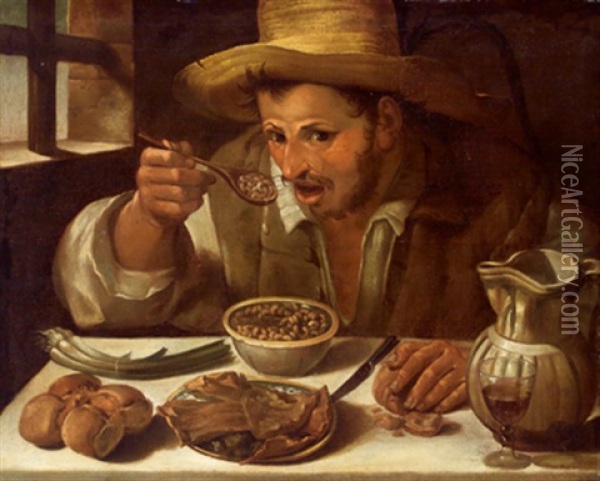 Der Bohnenesser - Il Mangiafagioli (copy) Oil Painting - Annibale Carracci