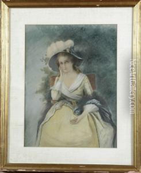 Woman In Yellow Dress Oil Painting - Edward Percy Moran