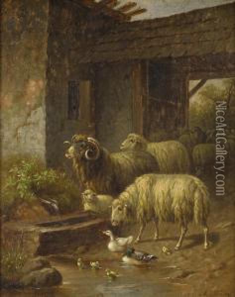 Untitled Rural Scene Oil Painting - Arthur Trevethin Nowell
