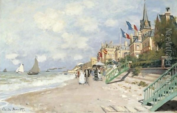 La Plage A Trouville Oil Painting - Claude Oscar Monet