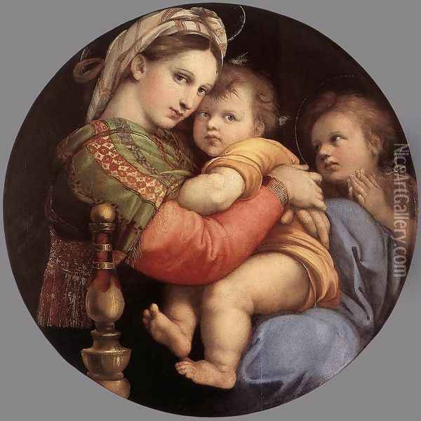 Madonna della Seggiola (Sedia) Oil Painting - Raffaelo Sanzio