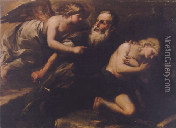 The Sacrifice Of Isaac Oil Painting - Giuseppe Simonelli