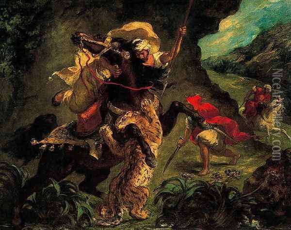 Tiger's hunt Oil Painting - Eugene Delacroix