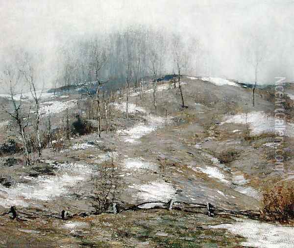 Lingering Winter 1925 Oil Painting - Bruce Crane