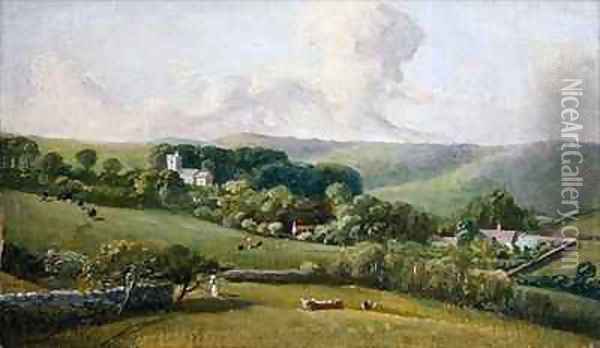 Osmington A view to the village Oil Painting - John (Bishop of Salisbury) Fisher