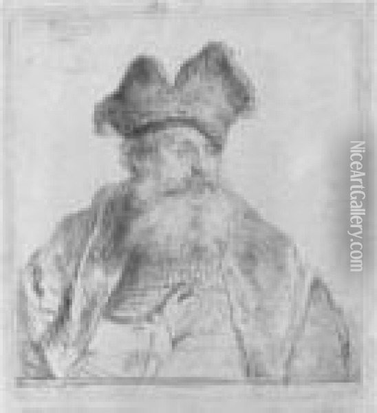 The Old Man With A Divided Fur Cap Oil Painting - Rembrandt Van Rijn