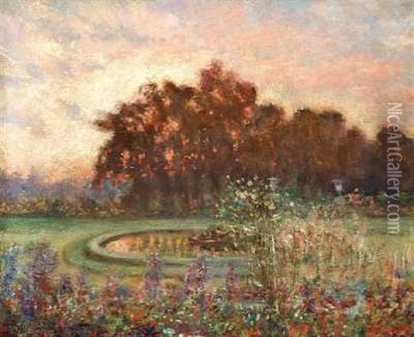 Impressionistisk Parklandskab Oil Painting - Ioannis (Jean H.) Altamura