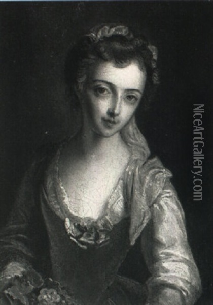 Portrait Of A Lady Oil Painting - Philip Mercier