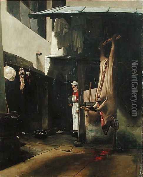 The Butcher Oil Painting - Francois Bonvin