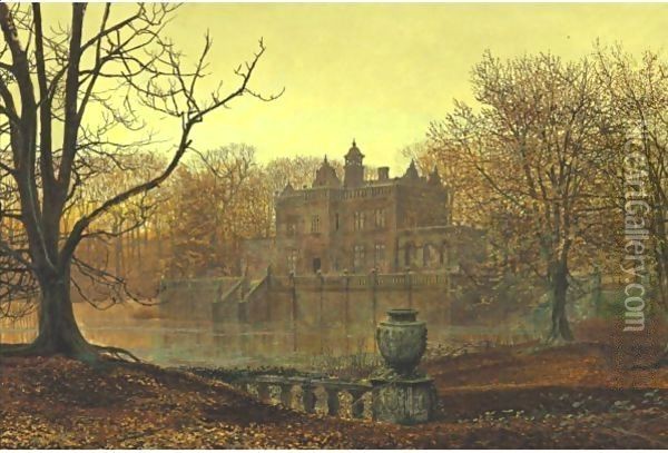 A Country Estate In Autumn Oil Painting - John Atkinson Grimshaw