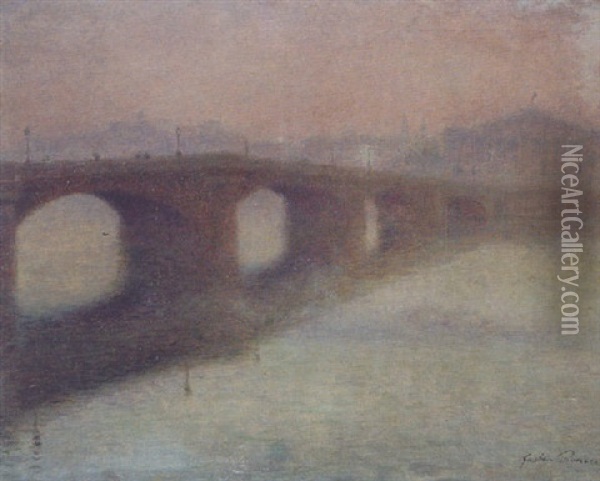 Le Pont De La Concorde Oil Painting - Gaston Prunier