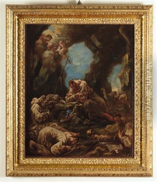 Frati Benedettini In Meditazione Oil Painting - Alessandro Magnasco