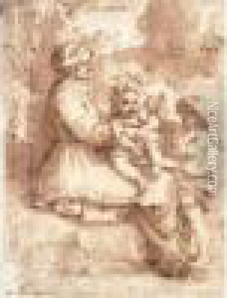 La Vierge A L'enfant Avec Saint Jean-baptiste Oil Painting - Annibale Carracci