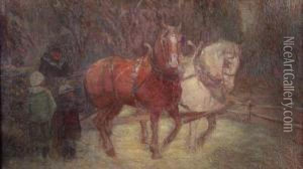 Bess And Jesse Oil Painting - Carl Rudolph Krafft