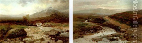Evening At Killin (+ Amongst The Grampians; Pair) Oil Painting - Charles Gustav Louis Phillips