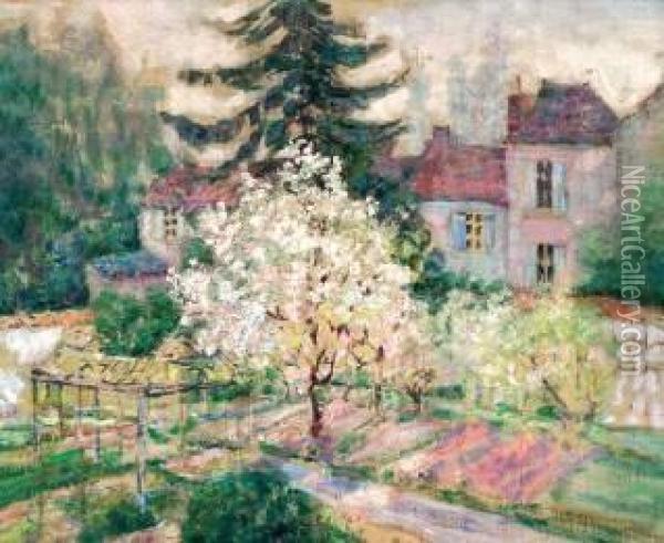 Le Jardin. Oil Painting - Victor Charreton