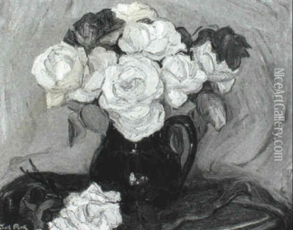 Still Life Of Roses Oil Painting - Stuart James Park