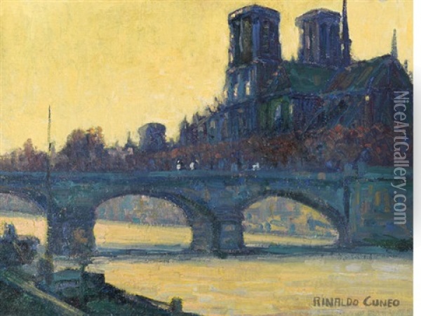 Notre Dame Oil Painting - Rinaldo Cuneo