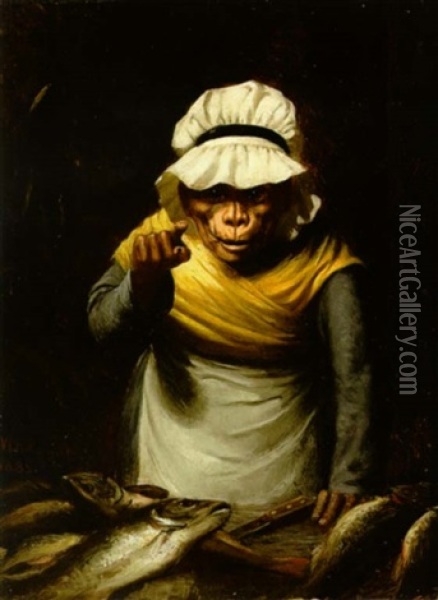 The Fishwife At Work Oil Painting - William Holbrook Beard