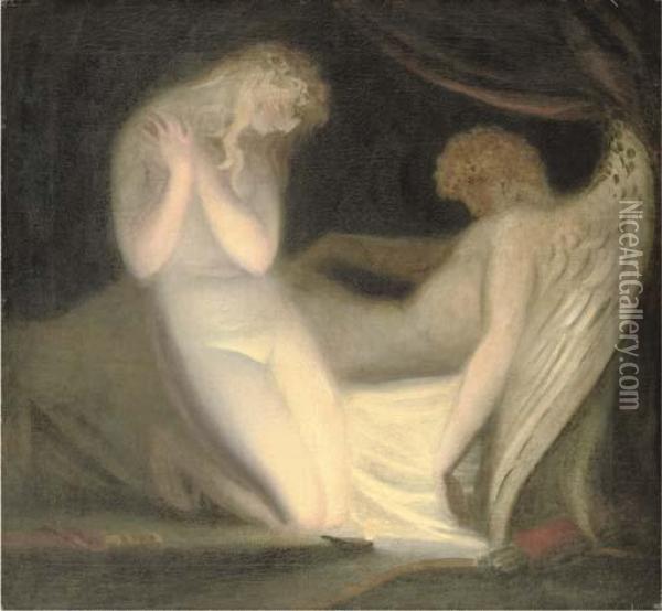 Cupid And Psyche Oil Painting - Richard Westall