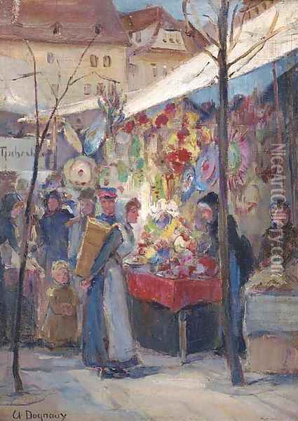 Market day Oil Painting - Albert Marie Adolphe Dagnaux
